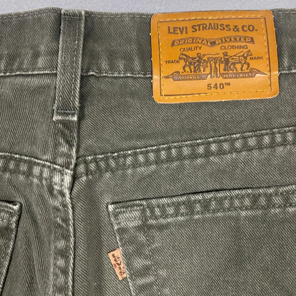Vintage Levi's 540 Relaxed Fit Jeans Mens 38x34 Olive Green Brown Tab USA Made
